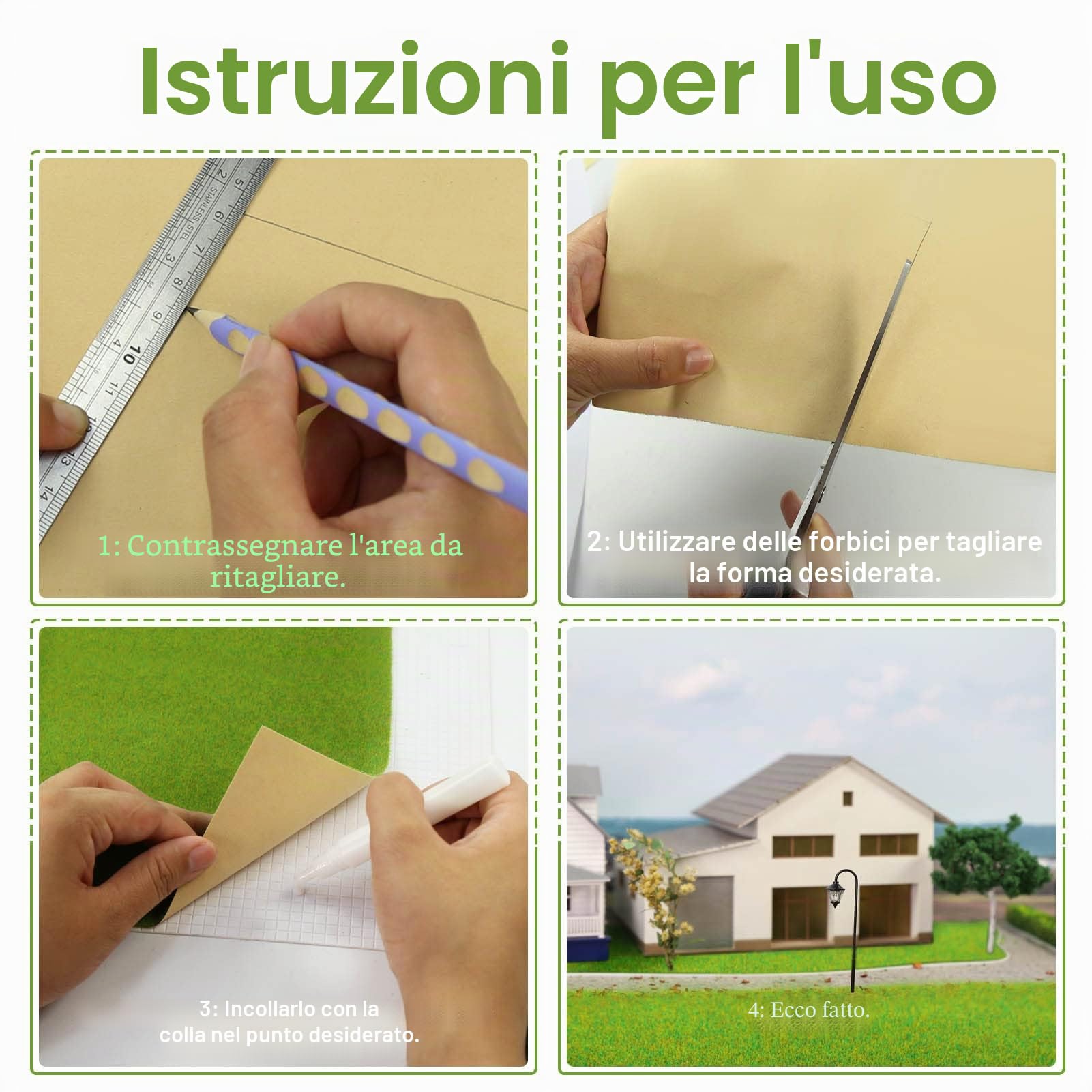 Evemodel 200 x 41 cm modellino ferroviario prato prato tappeto paesaggistica colori assortiti prato tappeto (verde erba)