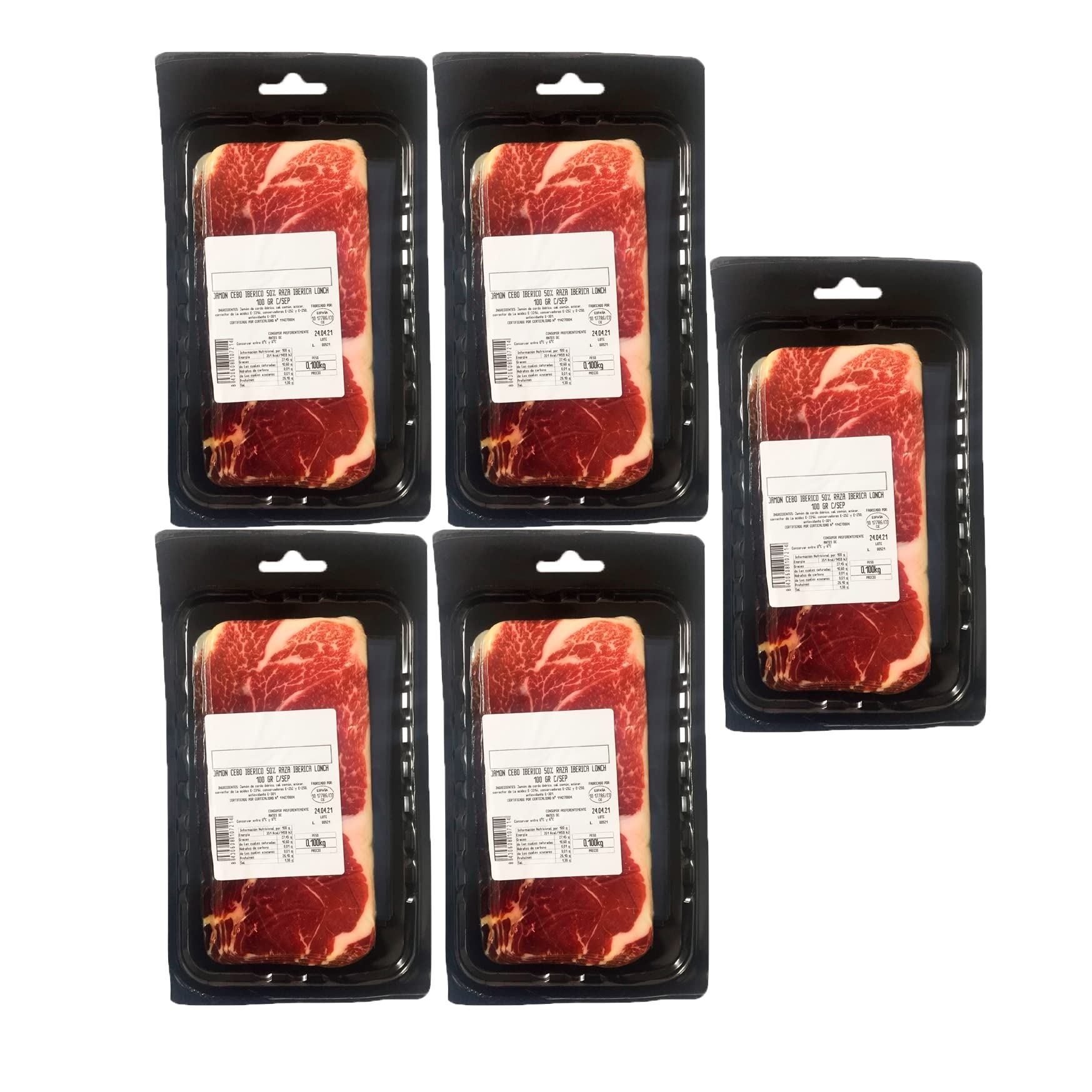 Pack 10 Sobres de Paleta cebo Ibérica cortada y envasada al vacío 100 gr. Deliciosa paleta en formato especial para Eventos, Navidad, Cenas, Reuniones, etc. Con separador para mayor comodidad. (10)