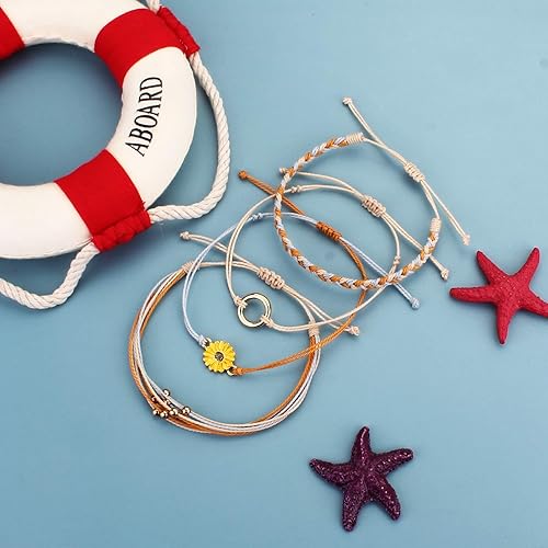 Miniatura 4 de Pulsera de cuerda trenzada hecha a mano con diseño de girasol para adolescentes y mujeres