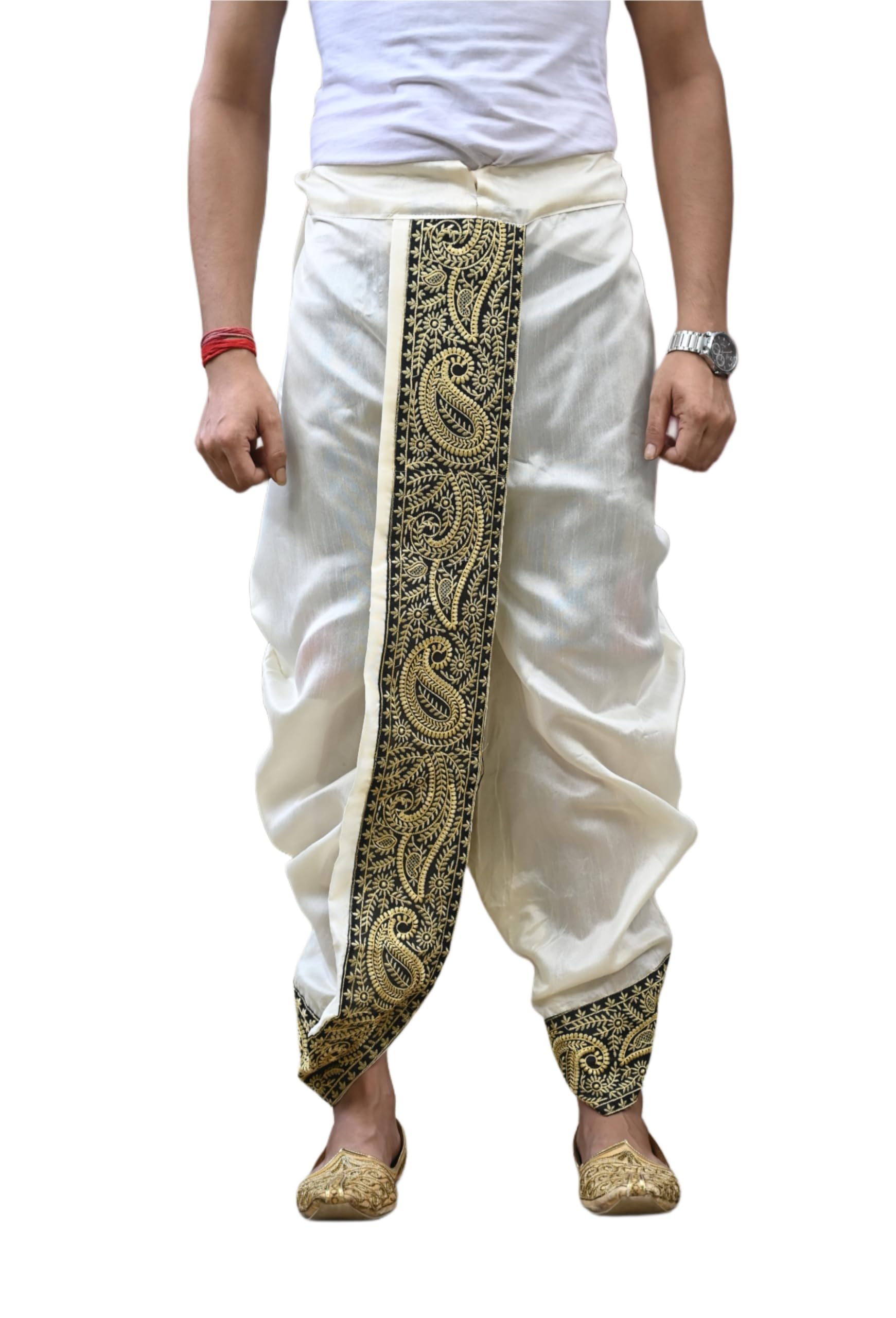 Men's Ready To Wear Pant System MARWADI EMBROIDERED DHOTI For Marriage, Party, Pooja, Festival etc. (GC009)-image-29