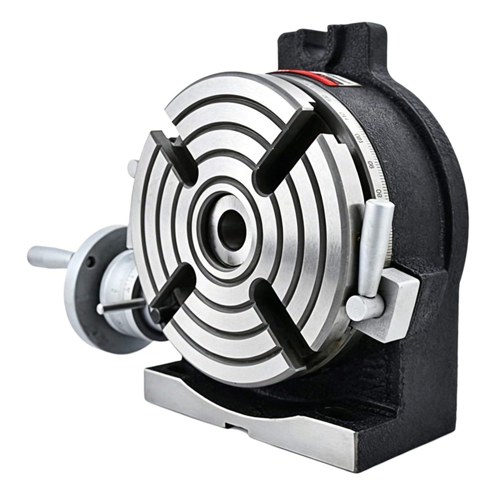 Tavola Rotante Orizzontale E Verticale 6" (150 Mm) Con Piastre Divisorie E Attacco A 4 Cave A T In Ghisa Per Fresatrice Lavorazioni Di Precisione(100mm)