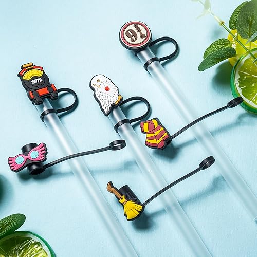 Miniatura 6 de 6 tapas de paja HP Harry para vaso Stanley Cup de 40 onzas  30 onzas, 0.394 in, reutilizable, lindo popote negro para beber, accesorios protectores