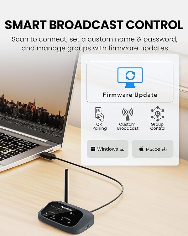 Avantree Oasis Aura – Auracast Hearing Aids Transmitter for Assistive Listening, One-to-Many Broadcast for Churches, Public Venues or TV with Optical or AUX Input by Avantree - Image 9
