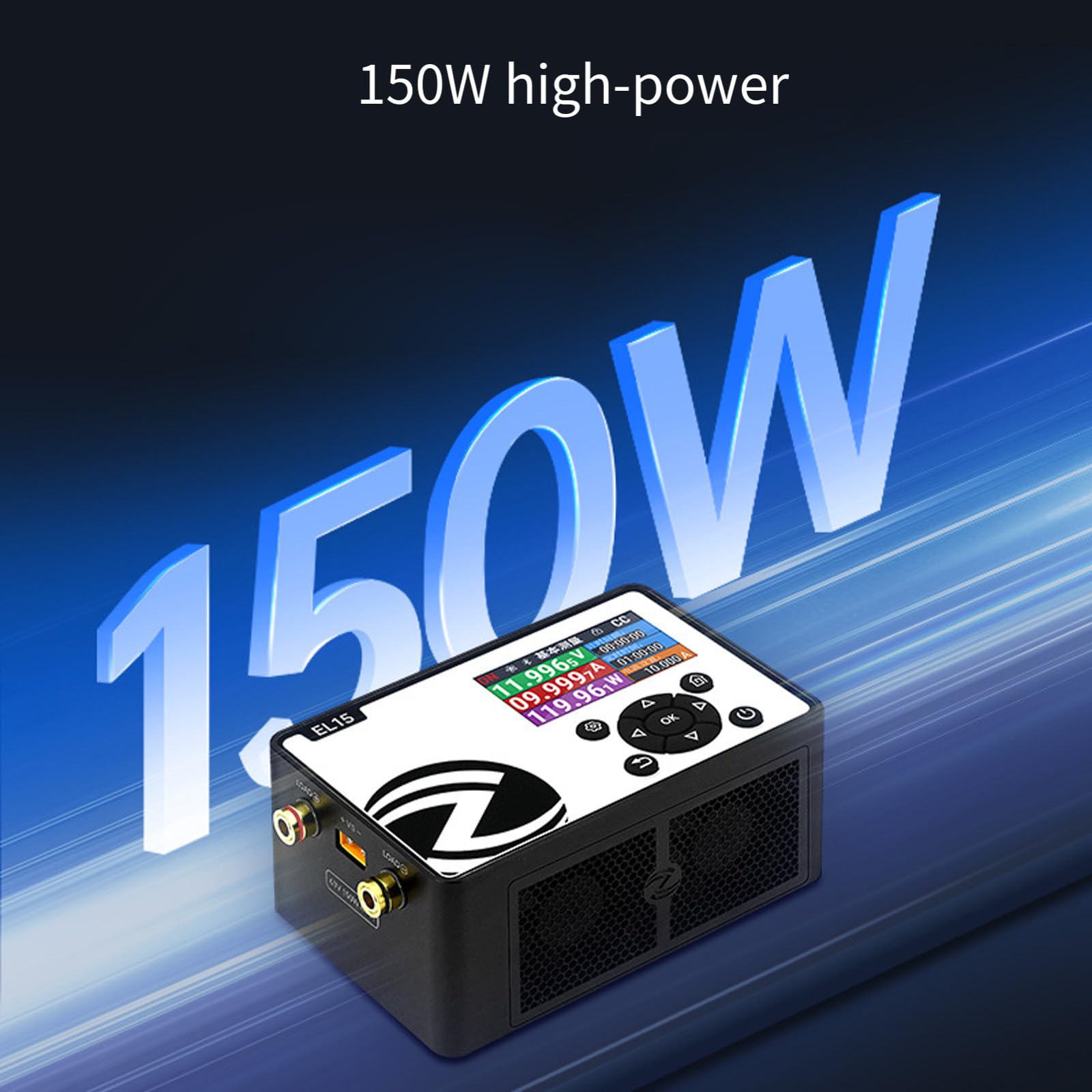Probador de batería programable compacto con modo de rendimiento dinámico, función de medición automática y capacidad de potencia de 150 W, carga electrónica de protección múltiple