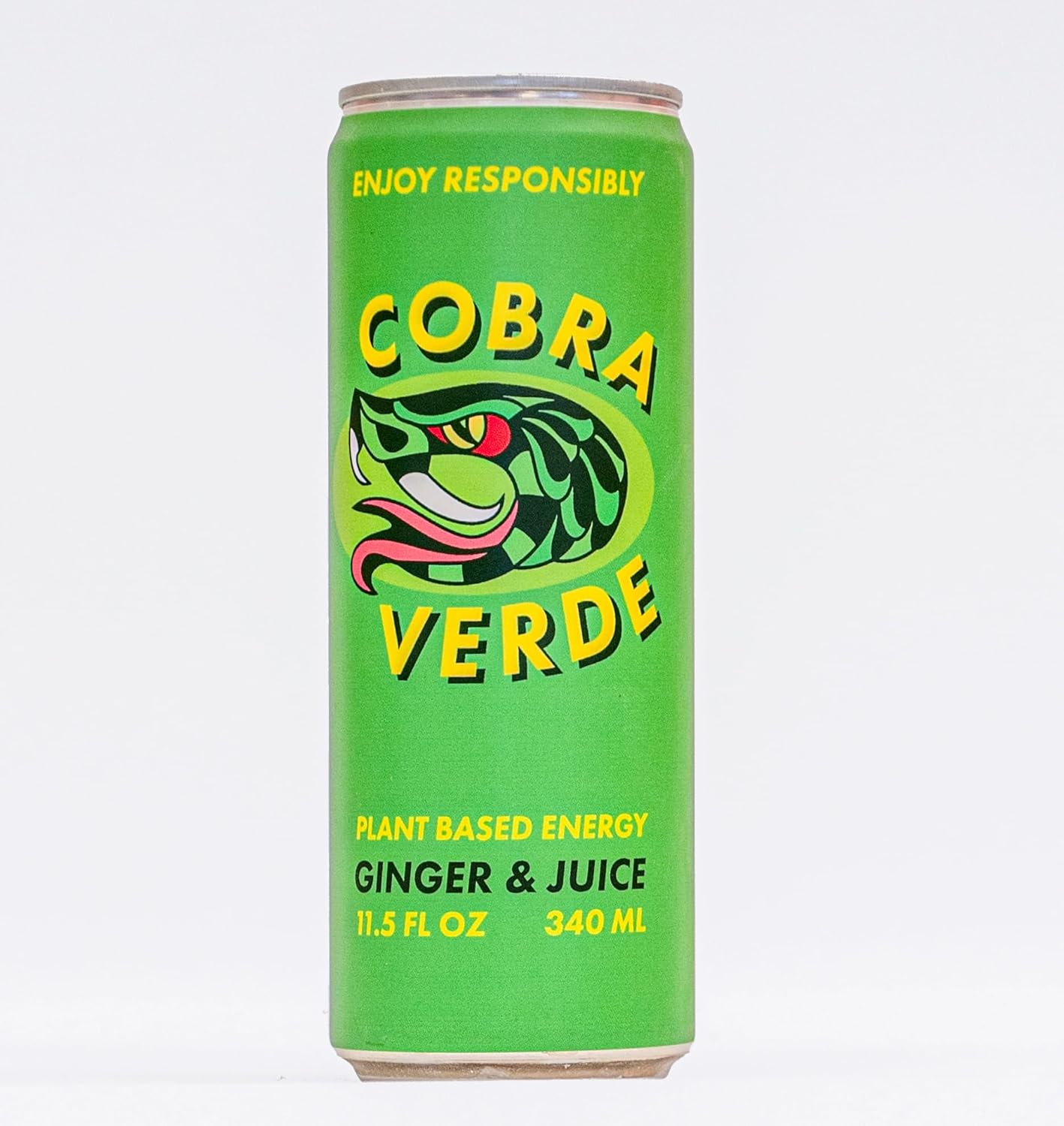 Cobra Verde 11.5oz - Green Coffee with Unroasted Coffee Beans - All Natural Carbonated Energy Drink with 180mg Caffeine - Green Coffee Energy