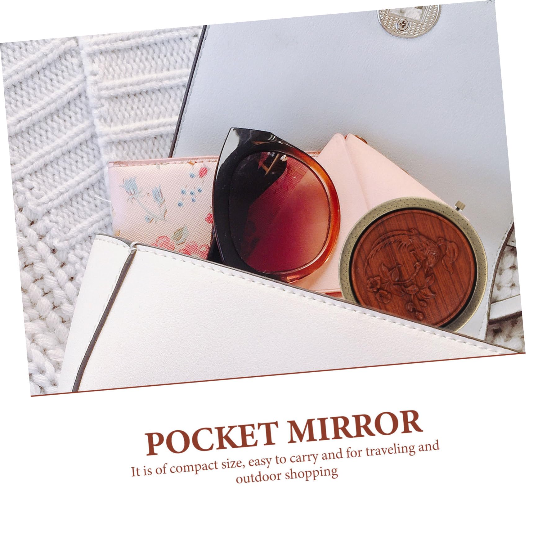 4 Stück Vintage Schminkspiegel für Tragbarer Doppelseitiger Kompaktspiegel im Eleganten Design Faltbarer Widerstandsfähiger Handspiegel für Make Up für Reisen und Täglichen