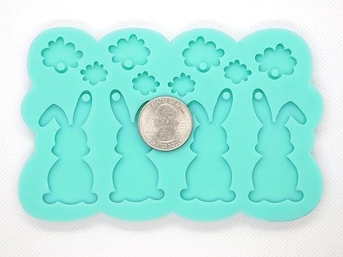 Miniatura 2 de Aretes de conejo de Pascua, molde de resina, molde de conejo, aretes colgantes de vacaciones, moldes de silicona, moldes de fundición de epoxi,
