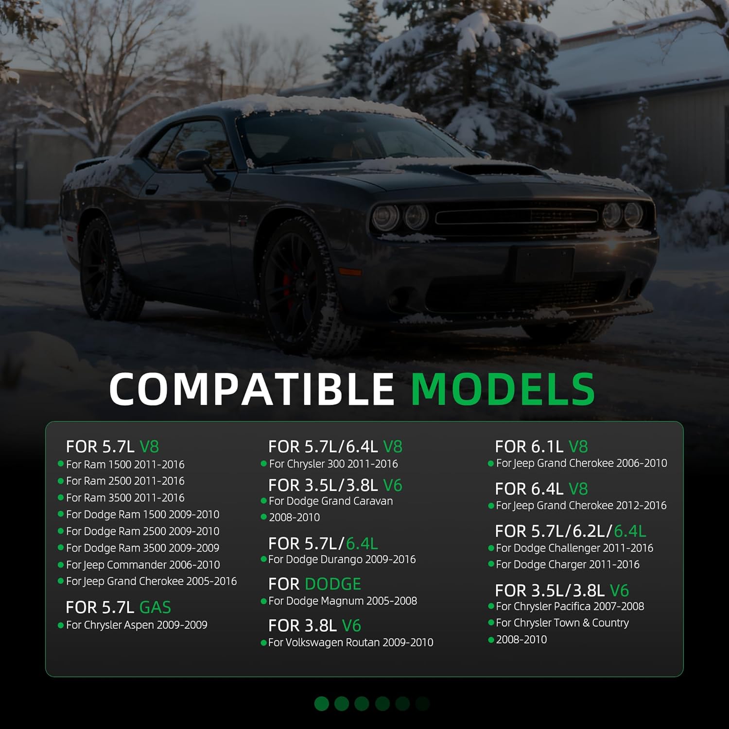 38323 Belt Tensioner Pulley Assembly Set for Chrysler 300 Town&Country, for Dodge Challenger Charger Durango Grand Caravan, for Jeep Commander Grand Cherokee, for Ram 1500 2500 3500, 2006-2016