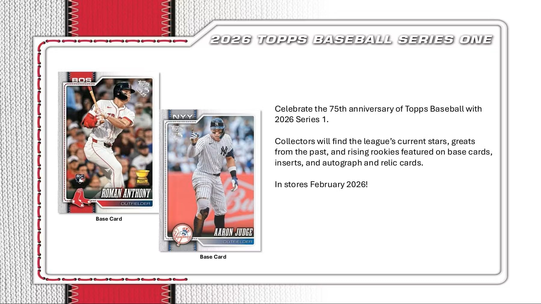 2026 Topps Baseball Series 1 Blaster Box of Packs with Possible Retail Exclusive Holo Foil Parallels and Blaster Exclusive Spring Training Variation Cards - 2