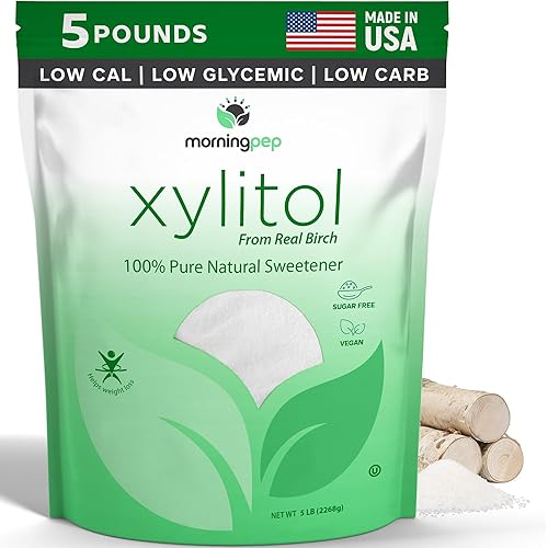 Morning Pep - puro xilitol de abedul indicado para dieta keto edulcorante sin regusto para postre no de maíz producto Kosher sin gluten de Estados