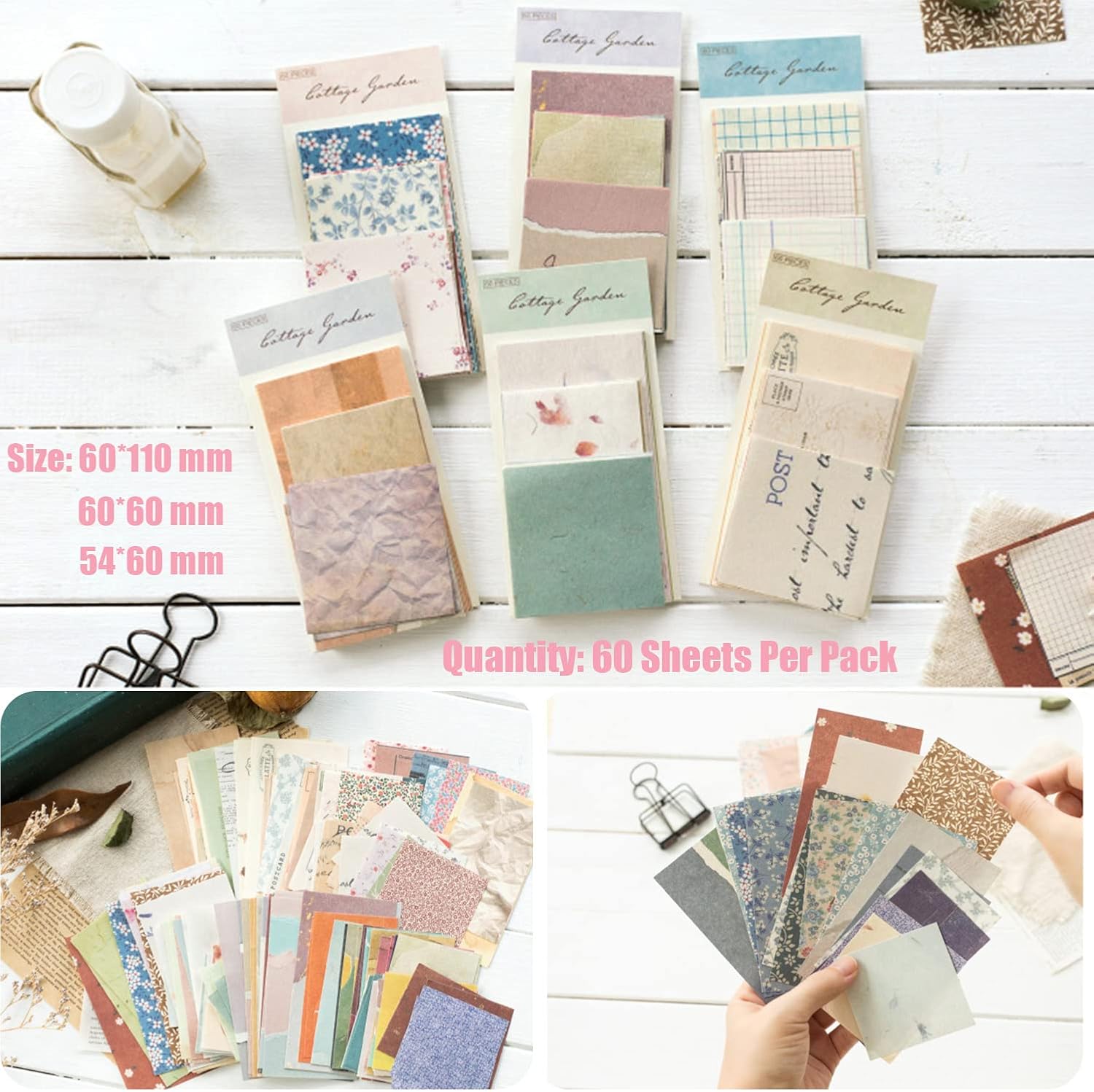 BLEDS 501PCS Vintage Junk Journal Kit, Aesthetic Scrapbook Supplies | Rich vintage decorative paper & various stickers，for card making， albums，perfect craft gift choice for journal lovers