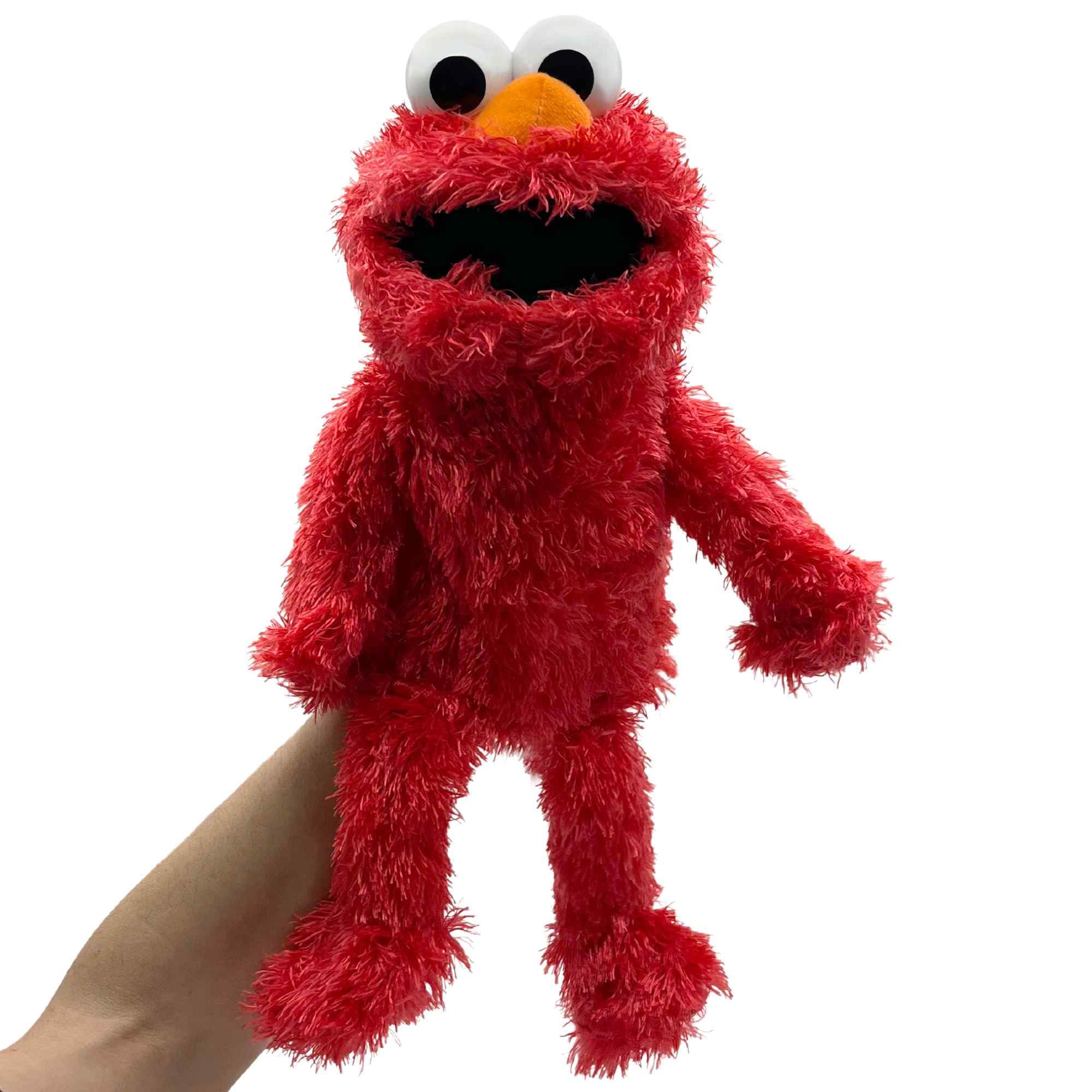 Marioneta Mano Peluche de Elmo, Títere de Mano, Finger Puppet, Marioneta Barrio Sésamo, Juguete Educativo, Material Algodón de Felpa y PP, Tamaño 30 cm, Diseño Elmo