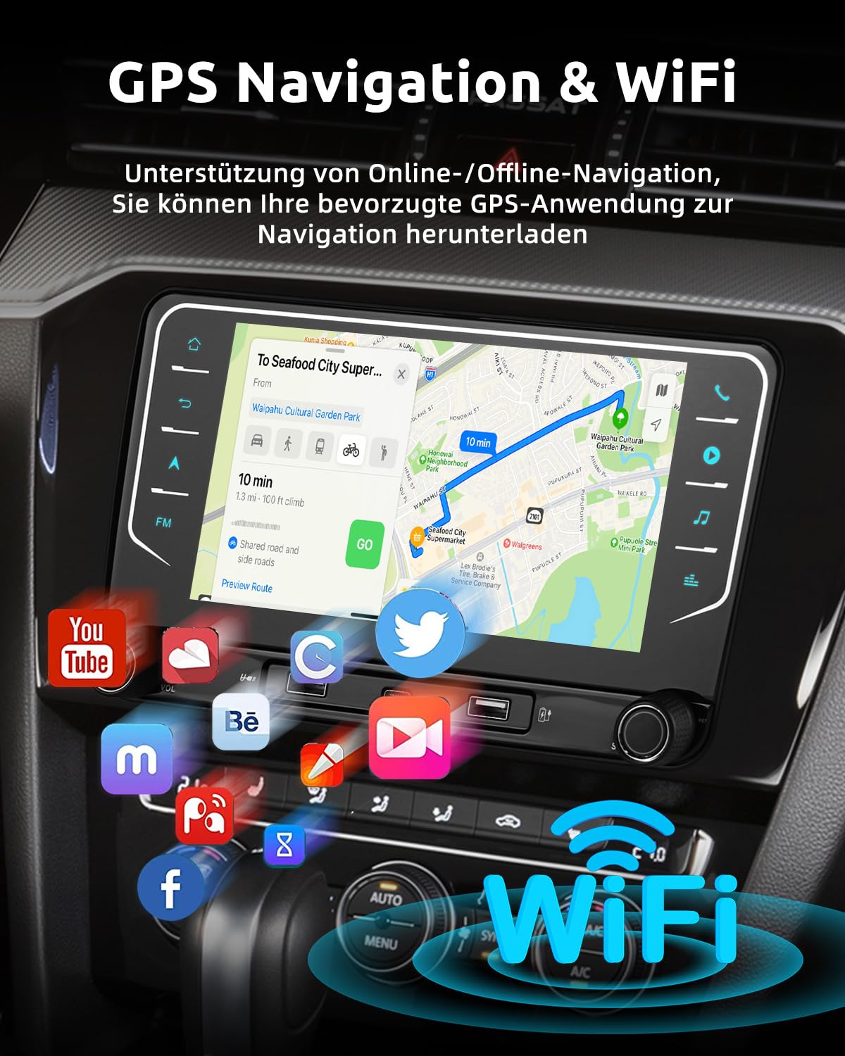 ESSGOO Android 15 4+64G Autoradio mit Wireless Carplay und Android Auto Für Volkswagen Golf 5 6 Plus Tiguan EOS Passat Polo, 7 Zoll Auto Radio Display mit Bluetooth, Mirror Link, AM, FM, SWC