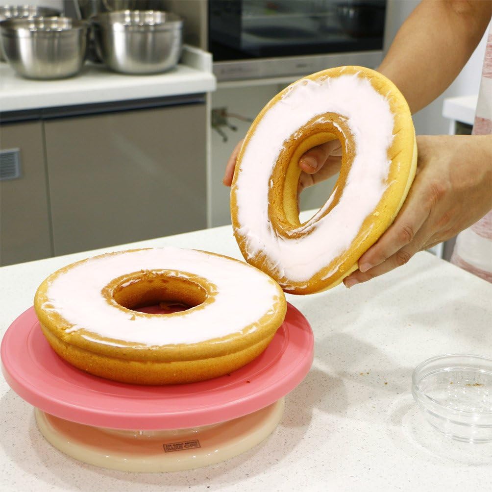 Webake Jumbo Silicone Donut Cake Pan Non-Stick Bagel Cake Mold 10 inch Set of 2 Halves Baking Molds