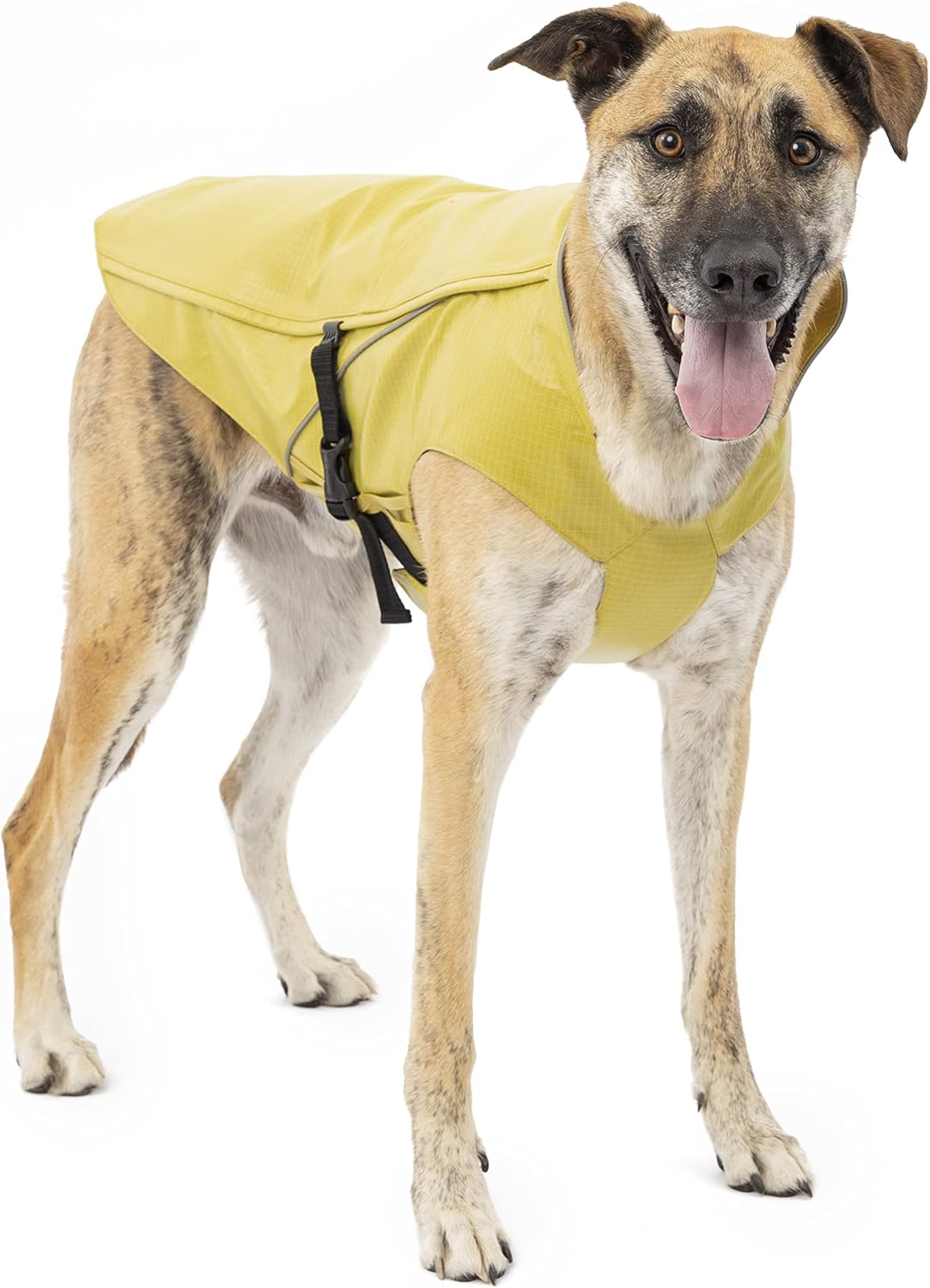 Kurgo Halifax Rain Shell, Dog Raincoat, Waterproof Rain Jacket for Dogs, Pet Poncho, Reflective, Leash Opening, Quick Release Buckles (Slicker Yellow, Small)