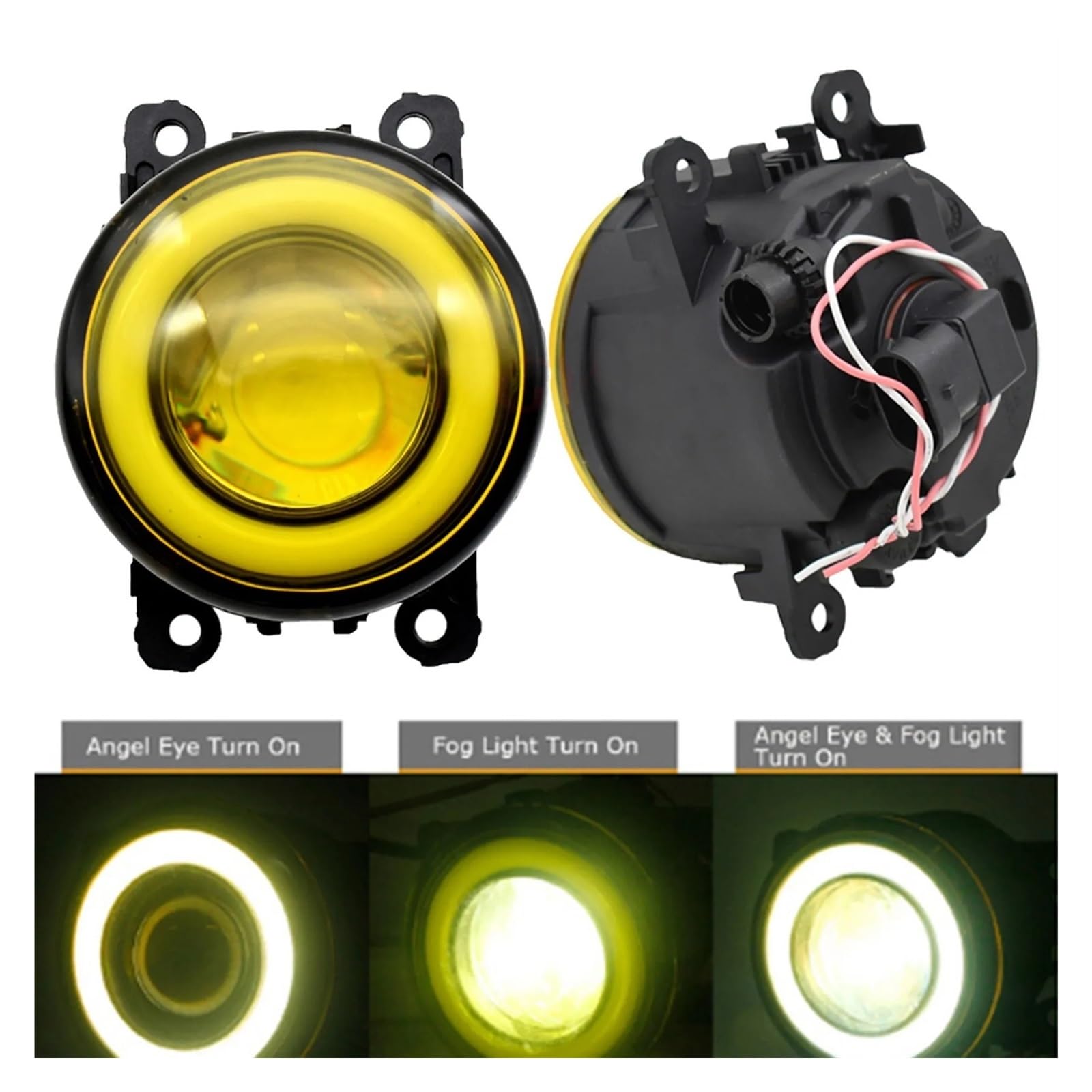 1Set Led Angel Eye DRL Fog Light Fit For Nissan Patrol 2014-2019 Yellow +Cover+Wiring+Switch Kit Bumper Daytime Running Light światła do jazdy dziennej do samochodów