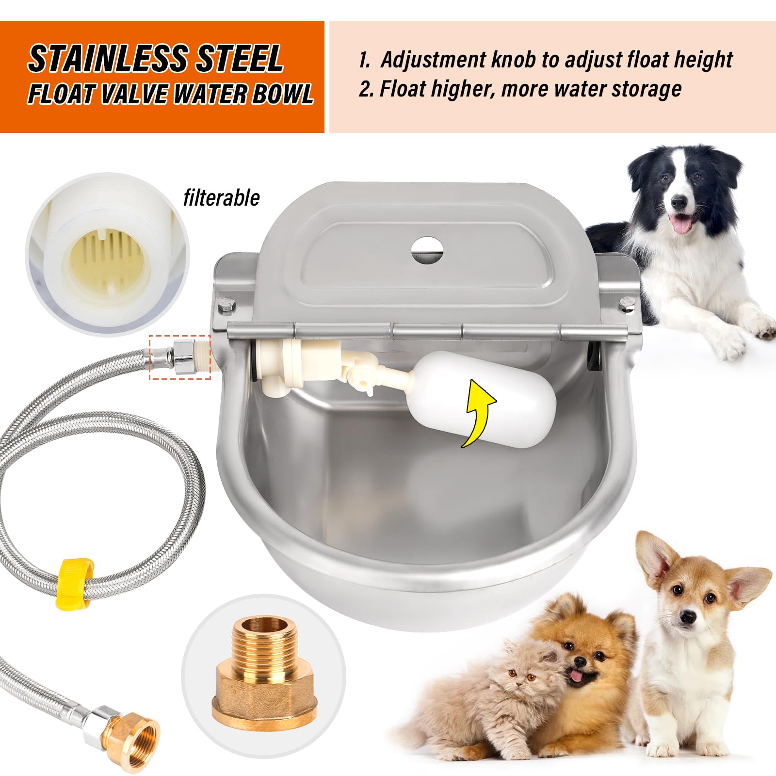 Beheizte Tränke Für Tiere - 80W Edelstahl Tränkebecken Mit Thermostat