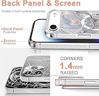 Vista 514 de I-MGAE-IN-AR - Funda diseñada para iPhone 12 y 12 Pro, diseño de mariposa plateada brillante, funda protectora de poliuretano termoplástico, suave