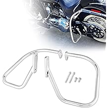 WSays Rear Saddlebag Crash Bar Highway Engine Guard Compatible with Harley Softail Deluxe FLSTN 2005-2017