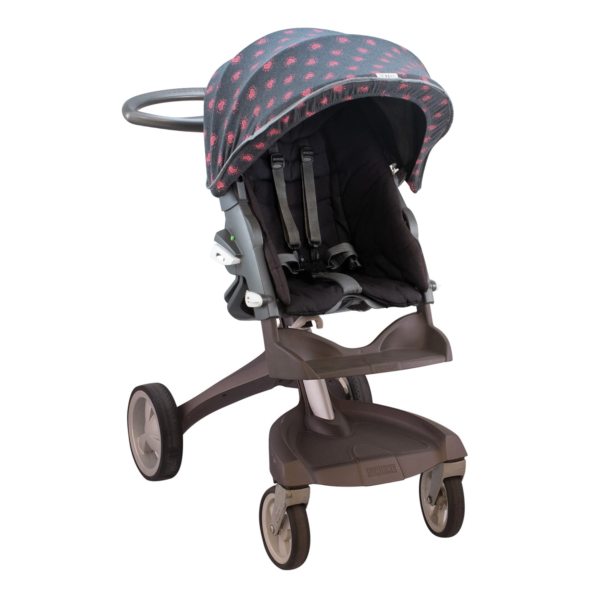 JYOKO KIDS Cubre capota para cochecito Stokke Xplori y crusi (Fluor Heart)
