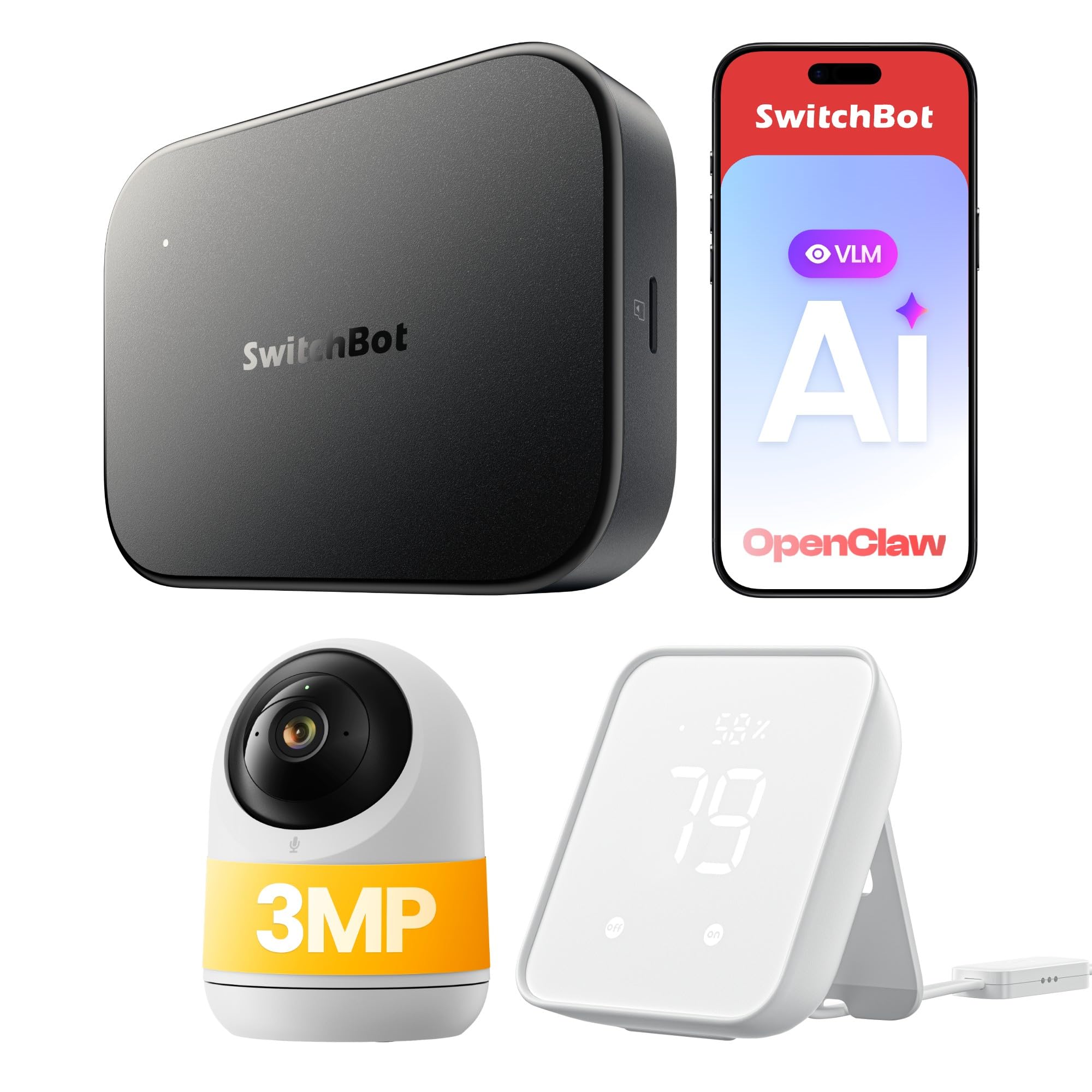 Amazon.co.jp: SwitchBot AI ハブ 防犯カメラ 300万画素 ハブ2