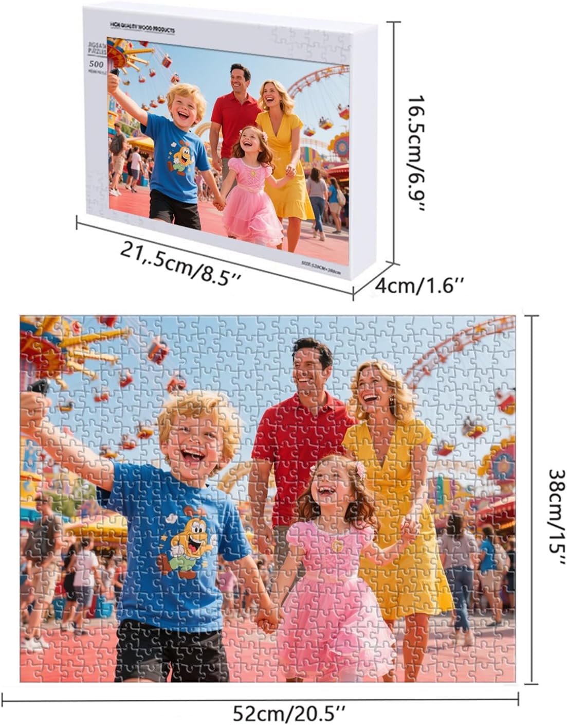 GIVEITALL Custom Puzzle 500 Pieces,Personalized Jigsaw Puzzle from Photos Custom for Father's Day, Valentine's Day, Mother's Day, Independence Day, Thanksgiving, Wedding Present