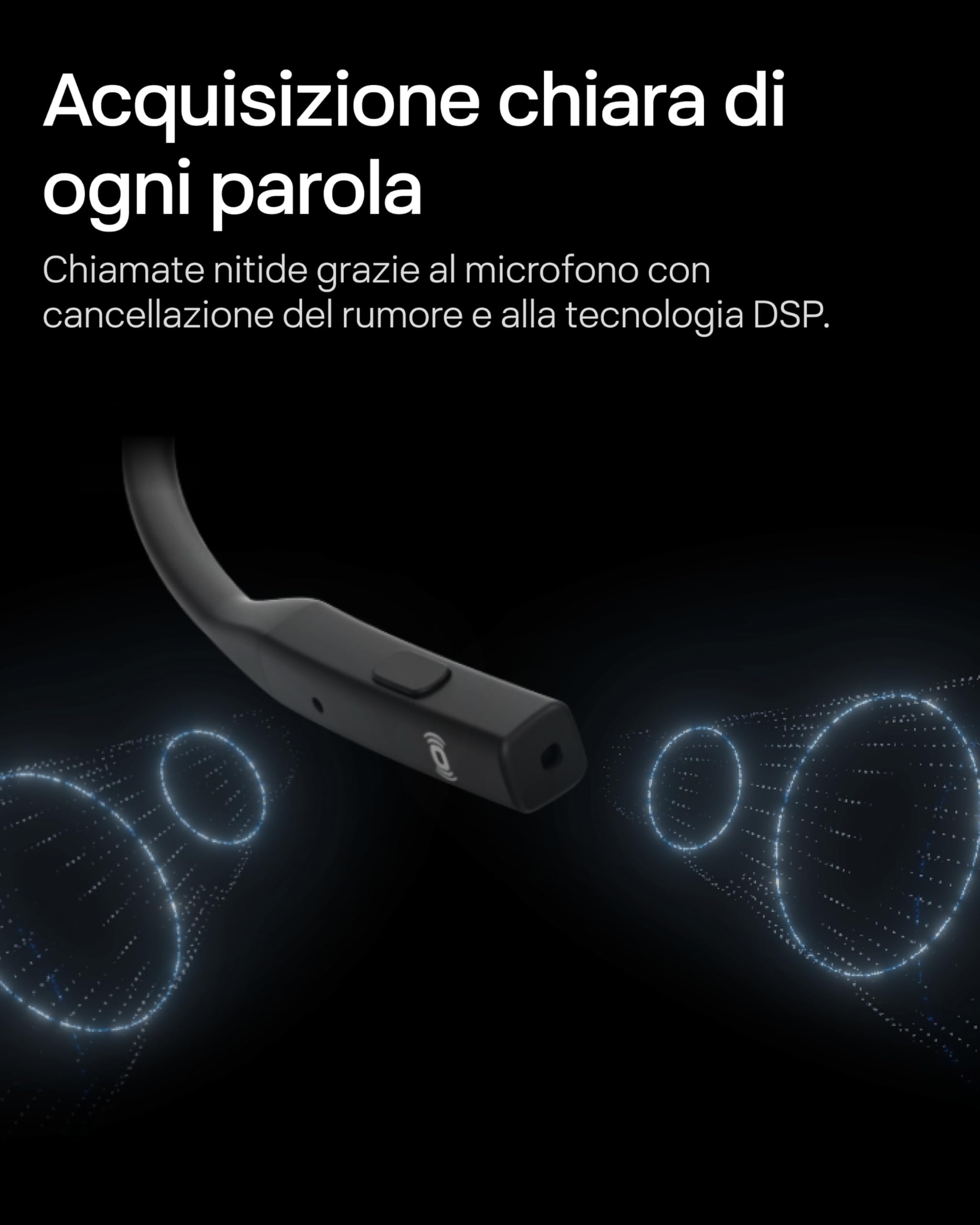 SHOKZ Auricolari OpenComm2 UC 2025 Upgrade a conduzione ossea con adattatore USB-C, auricolari Bluetooth open-ear per l'attenuazione del rumore, wireless, 16 ore di conversazione, Segnalibri, Nero
