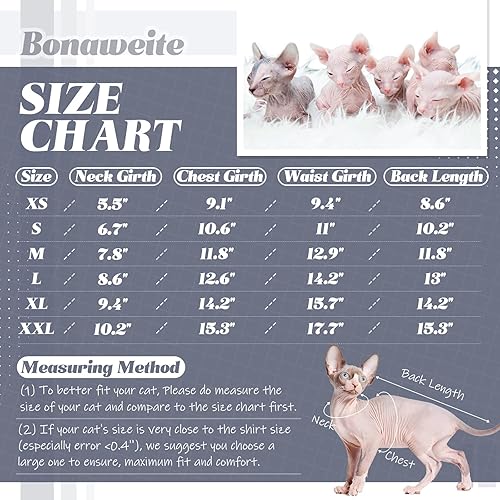 Miniatura 6 de Bonaweite Ropa de gatos sin pelo para primavera, otoño e invierno, suéteres de gato, pijama para Sphynx, Cornish Rex, Devon Rex, Peterbald