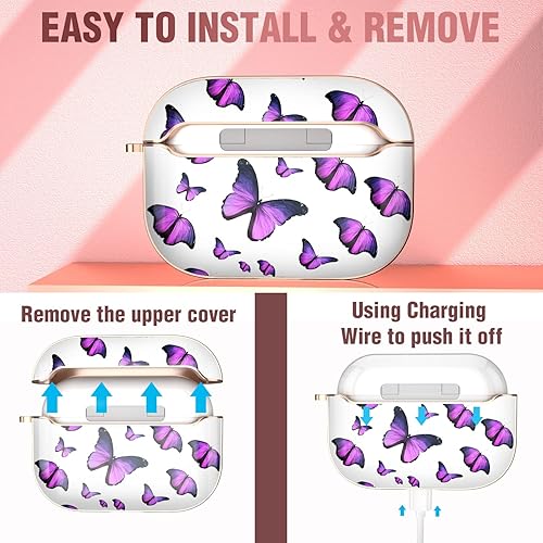 Vista 106 de Maxjoy Funda compatible con AirPods Pro, funda con diseño de vaca clara para mujeres y niñas, bonita funda protectora suave con llavero compatible