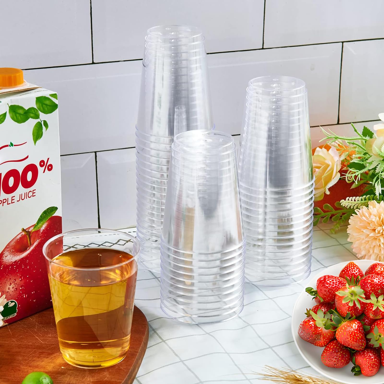 DuDuZui 300ml-10oz Shot Cups Plastic, 40 Pack Hard Thicked Plastic Shot Glasses - Image 3