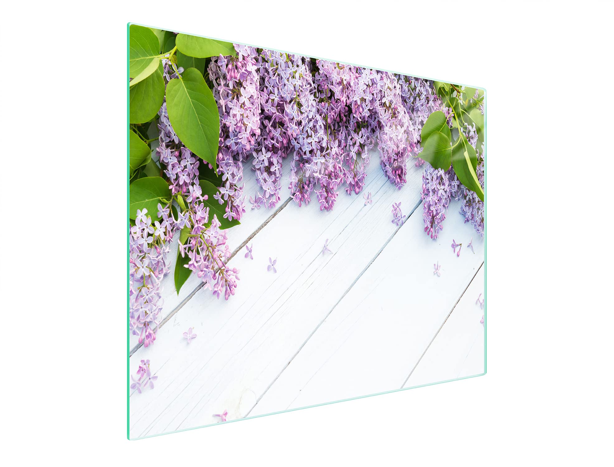 Tagliere da cucina in vetro temperato, Copri-piano cottura a induzione, piano decorativo universale 52x30 cm, Legno viola