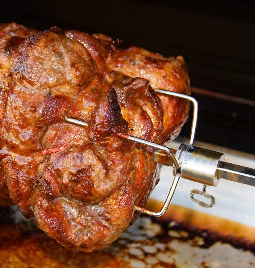 Onlyfire 6008 forchetta di Carne per girarrosto spiedo Barbecue per Il Fissaggio con Vite di bloccaggio, per Diametro 1-10 mm,2 Pezzi