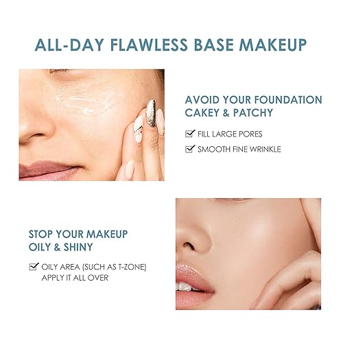 Miniatura 3 de Brrnoo 2 bases de base de maquillaje, base facial con acabado mate, ocultación de poros y relleno de líneas finas, control de aceite, 0.88 onzas,