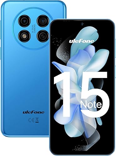 Ulefone Teléfono desbloqueado, Note 15 teléfonos Android, 2GB+32GB, pantalla completa IPS de 6.22", batería de 4000mAh, cámara AI de 8MP, ranuras