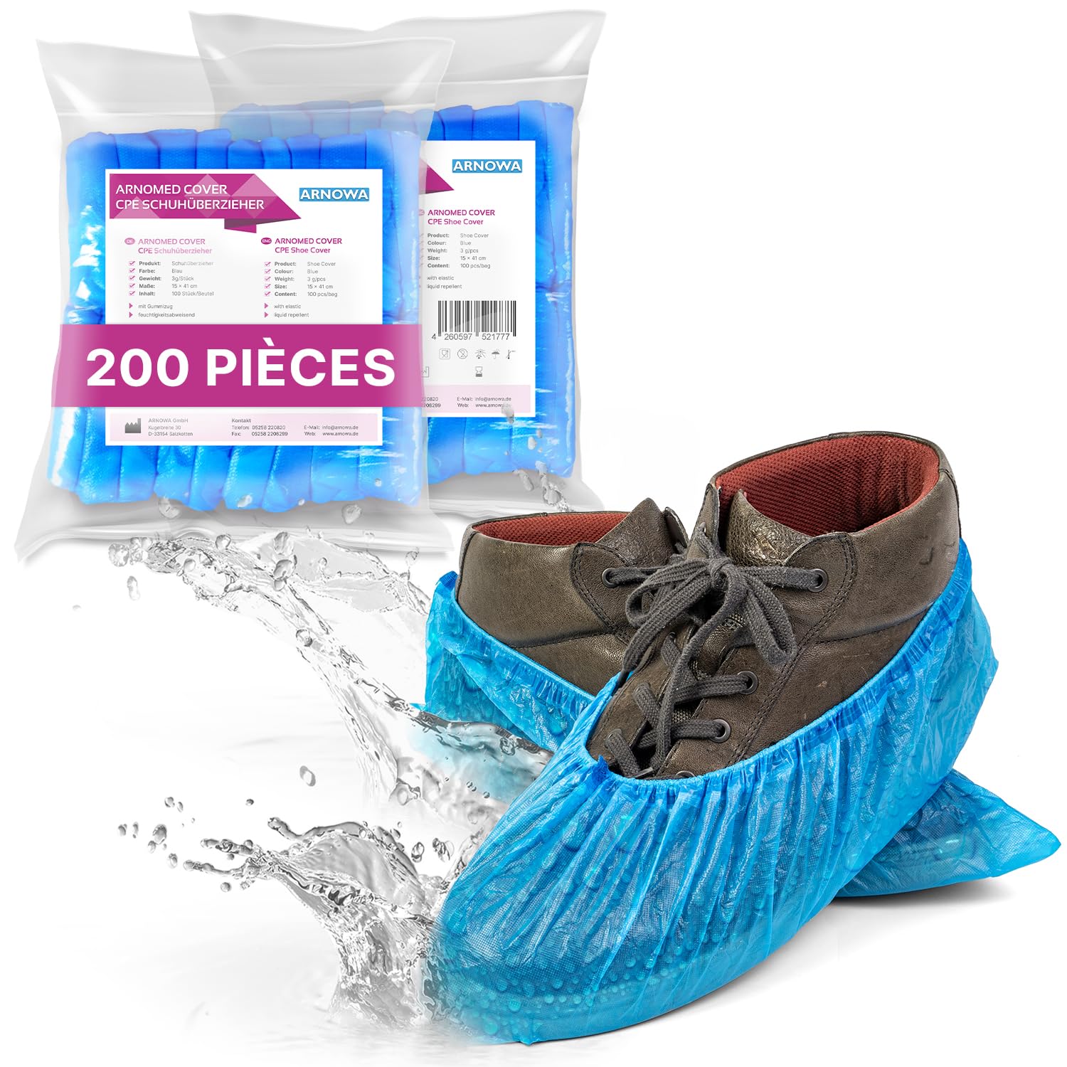 JUGUTA 20 Pcs, Couvre-Chaussures Jetables Antiderapants, Surchaussures