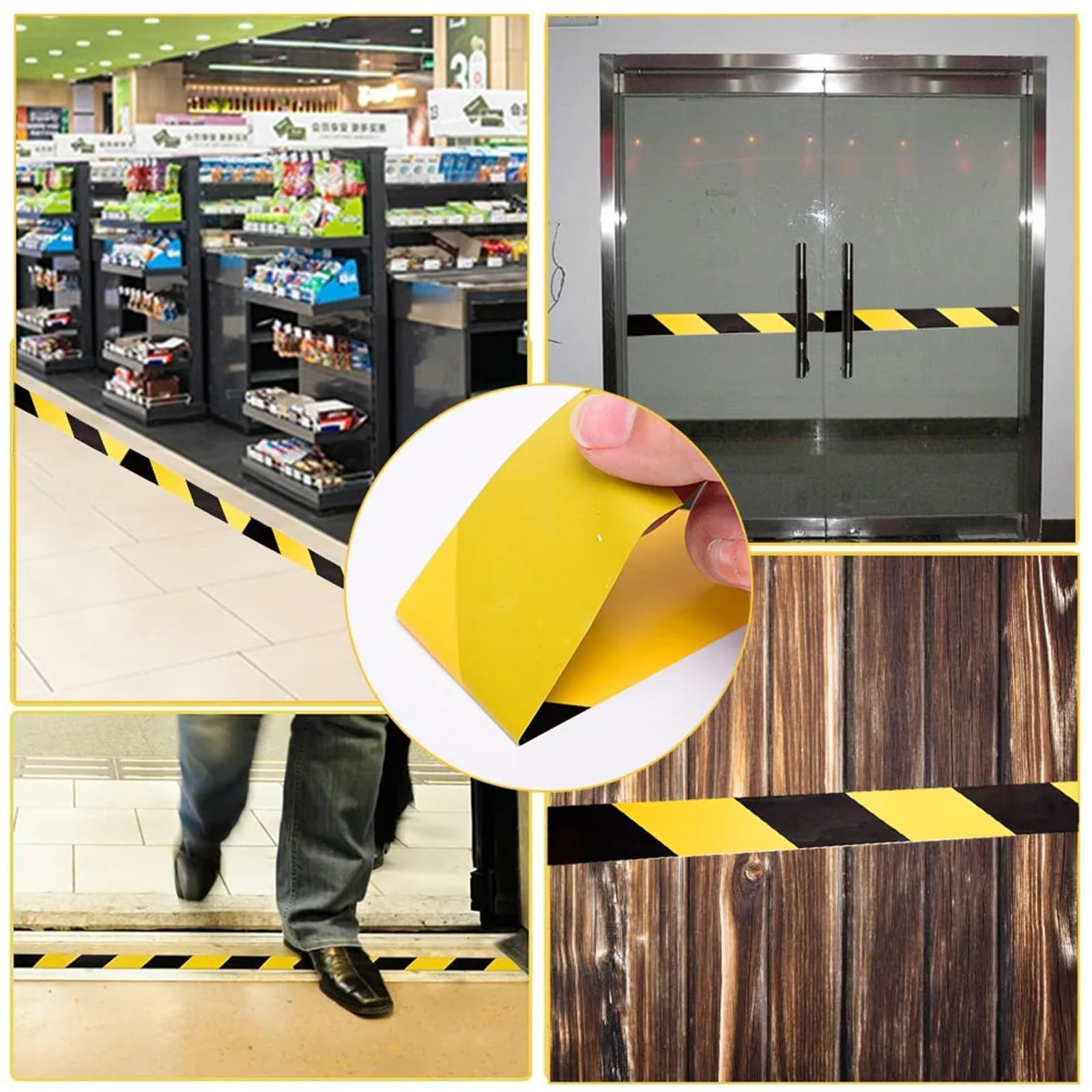 piso de cinta de precaución, Cinta de señalización suelo advertencia peligro for interiores y exteriores, 20-50 mm x 11 m, paquete 3(30mmX11m)