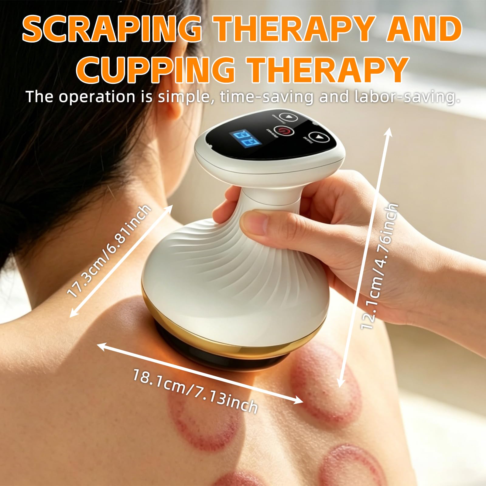 Masseur Anti Cellulite Electrique, Appareil de Massage 4-en-1 Contre la Cellulite avec 9 niveaux et 9 niveaux de chauffage, Appareil de Massage Gua Sha Électrique pour Détendre Muscles