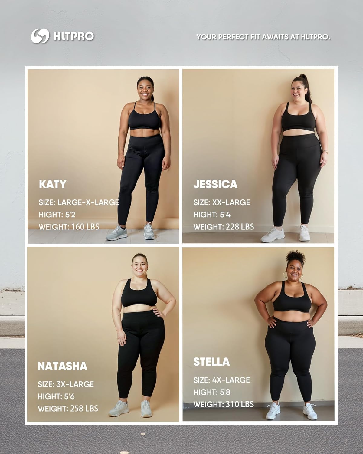 HLTPRO 3 Pack Plus Size Leggings for Women(X-Large - 4X)- High Waist Stretchy Soft Pants for Workout Running Yoga - Image 5