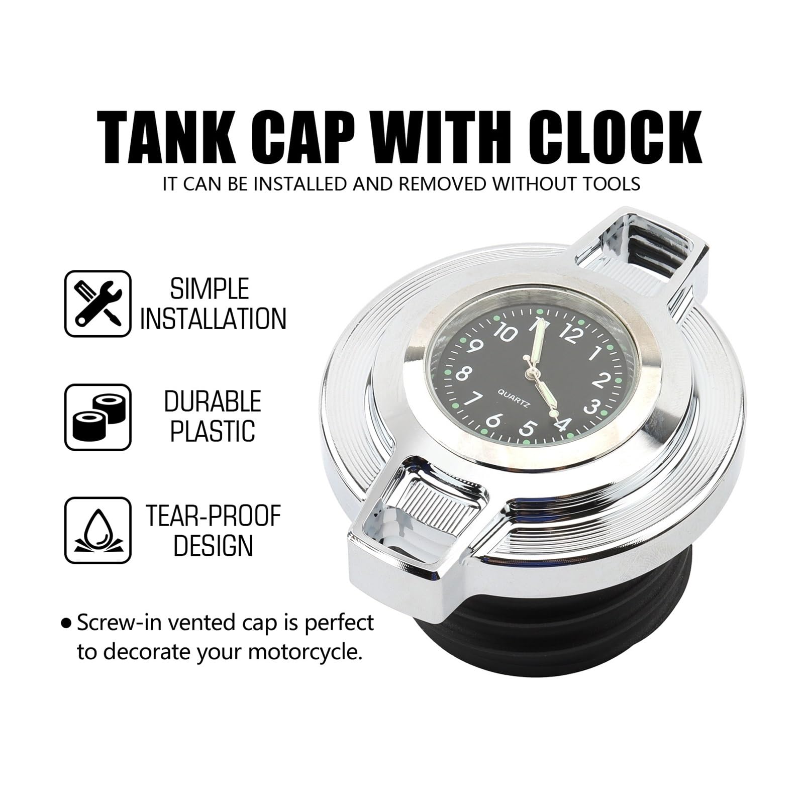 Moto Tappo Del Serbatoio Del Carburante Tappi Gas Olio Con Orologio Per Ha&rley Sportster 883 1200 Touring Road King Dyna Softail Fatboy 1996-2023 tappo serbatoio moto