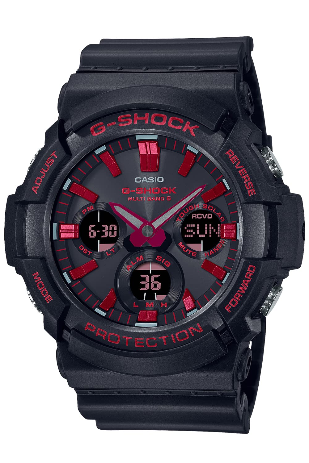 G-SHOCK GAW-100 BNR 1-AJF ブラック/レッド Casio GAW-100BNR-1AJF [G-Shock Black x Red Herren Gummiband