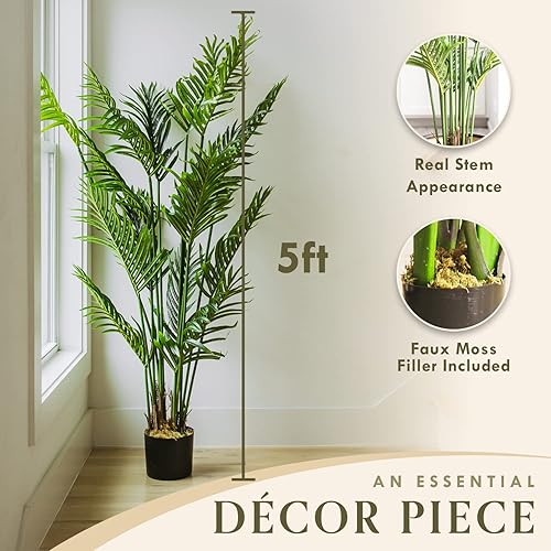Miniatura 6 de Palmera artificial, plantas artificiales para decoración del hogar en interiores, plantas falsas altas para oficina, planta de palma artificial y
