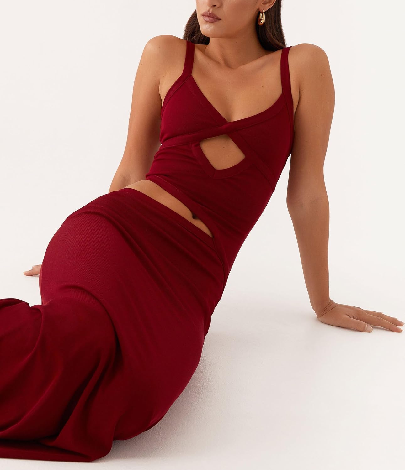 LILTWIST Y2k Cut Out Backless Dresses for Women Spaghetti Strap Bodycon Party Maxi Dress V-Neck Backless Cocktail Long Dress - Image 4