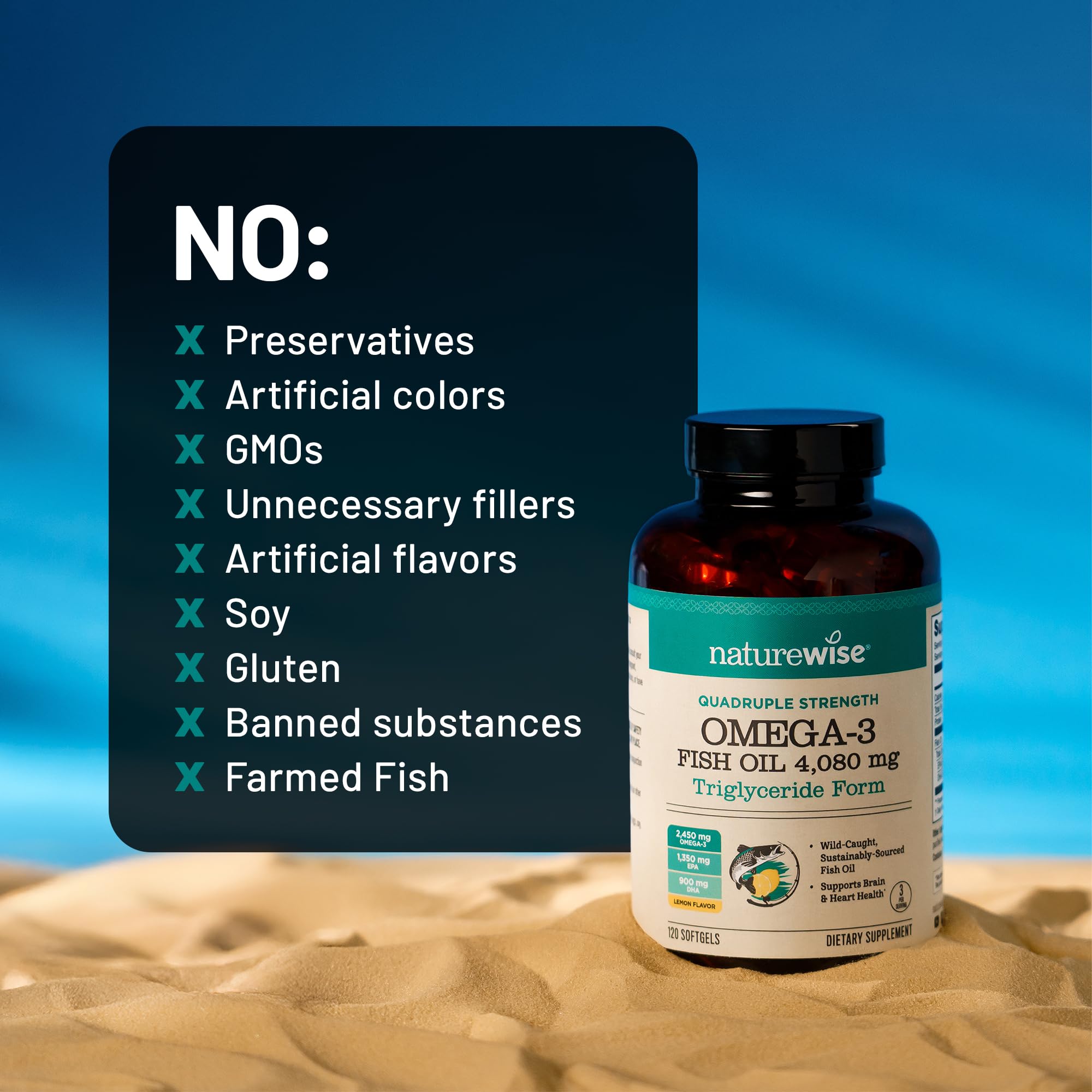 NatureWise Omega 3 Fish Oil Supplement 4080mg, EPA DHA, TG, 120 Softgels — Amazon image 11