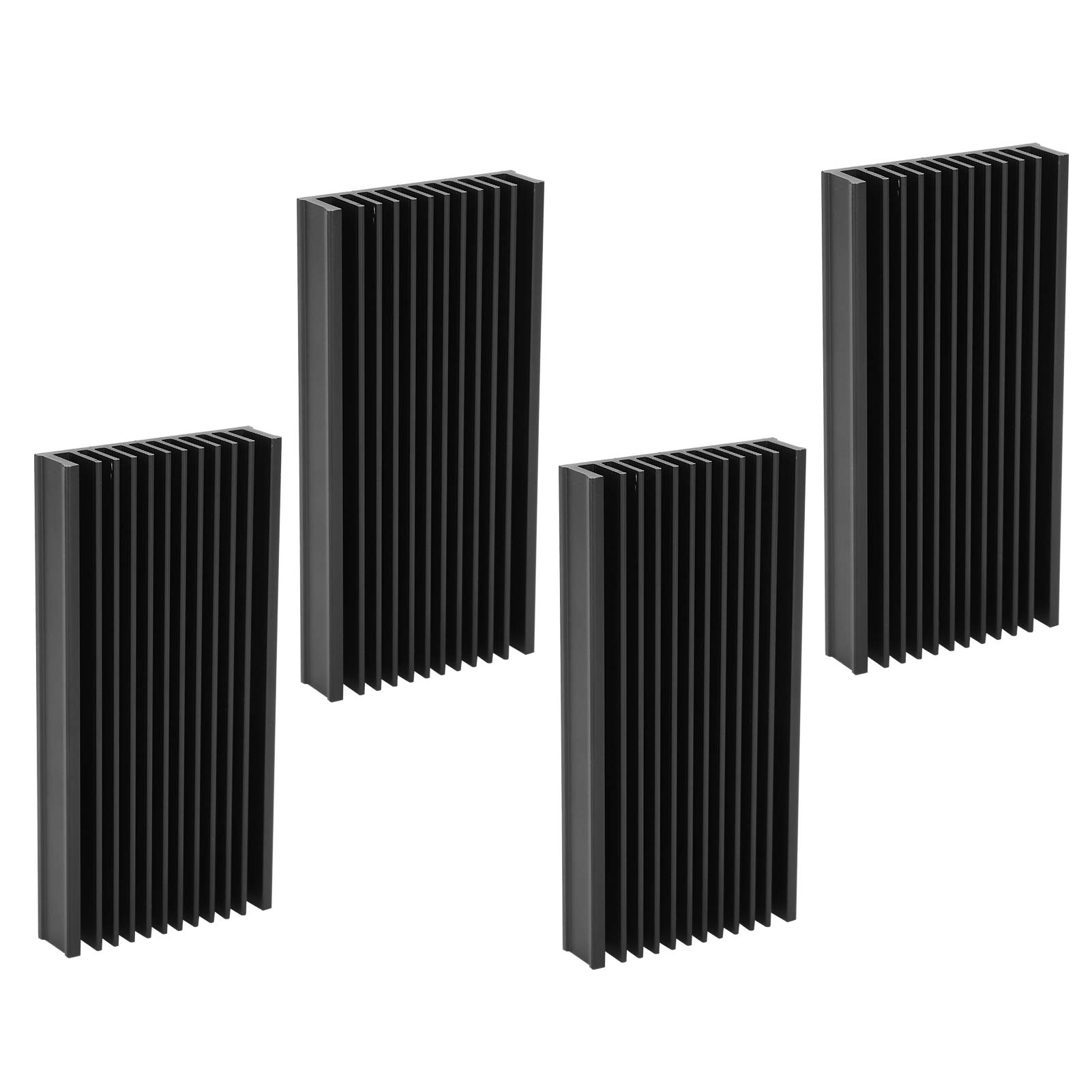 4 Pièces en Aluminium Dissipateur de Chaleur Petit Module de Radiateur Refroidisseur Ailette de Refroidissement pour L'électronique, 50x12.7x100mm/2x0.5x4in