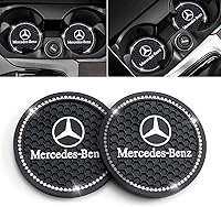 Vista 1 de Car Cup Holder Coaster for Mercedes-Benz Recessed Silicone Cupholder Coaster Interior Accessories 2.75in 2 Pack Black