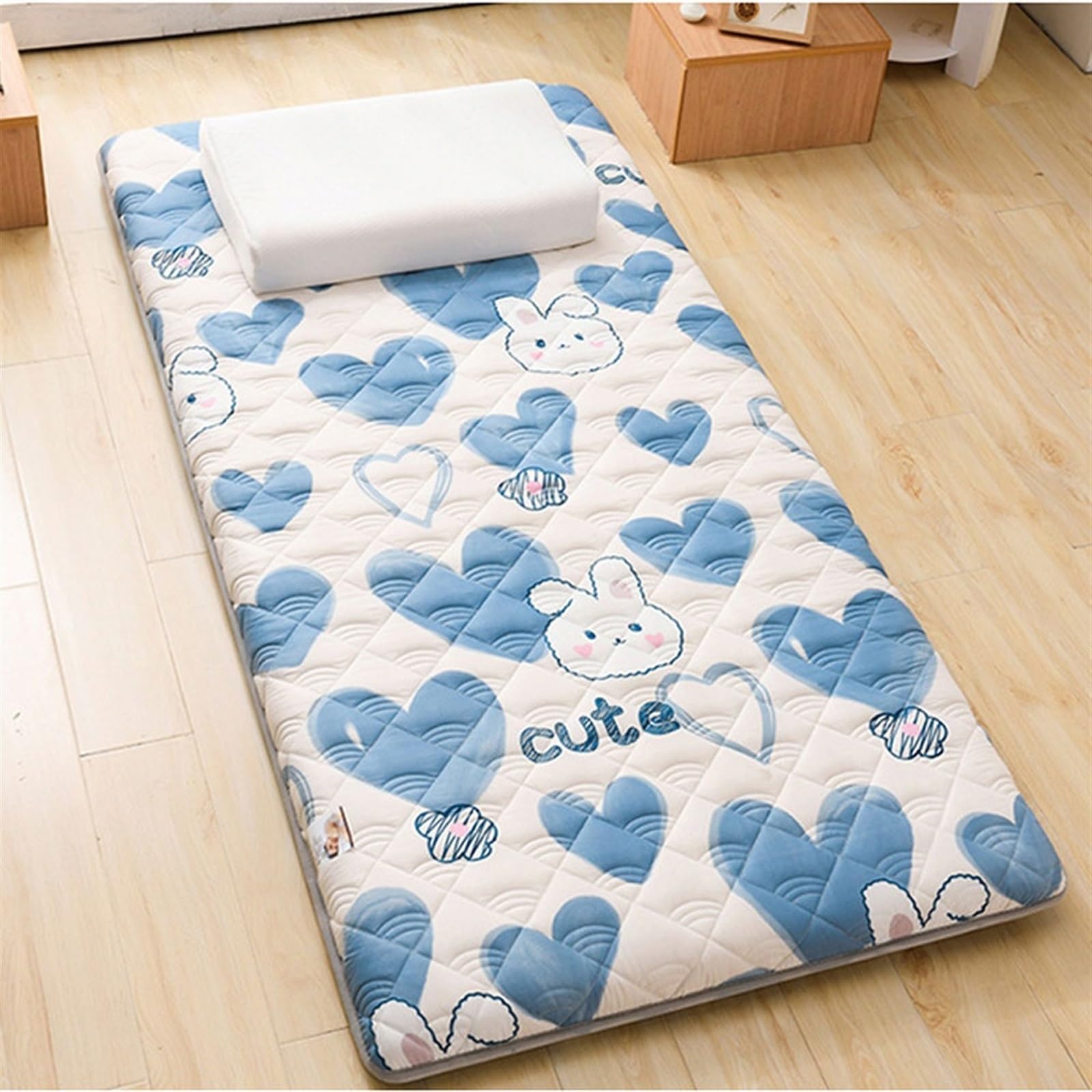 Matelas Souple Pliant Doux pour la Peau de Style Japonais Matelas Simple Double Pliable Matelas de dortoir étudiant Matelas épaissi Doux (Color : D, Size : 90x190cm)