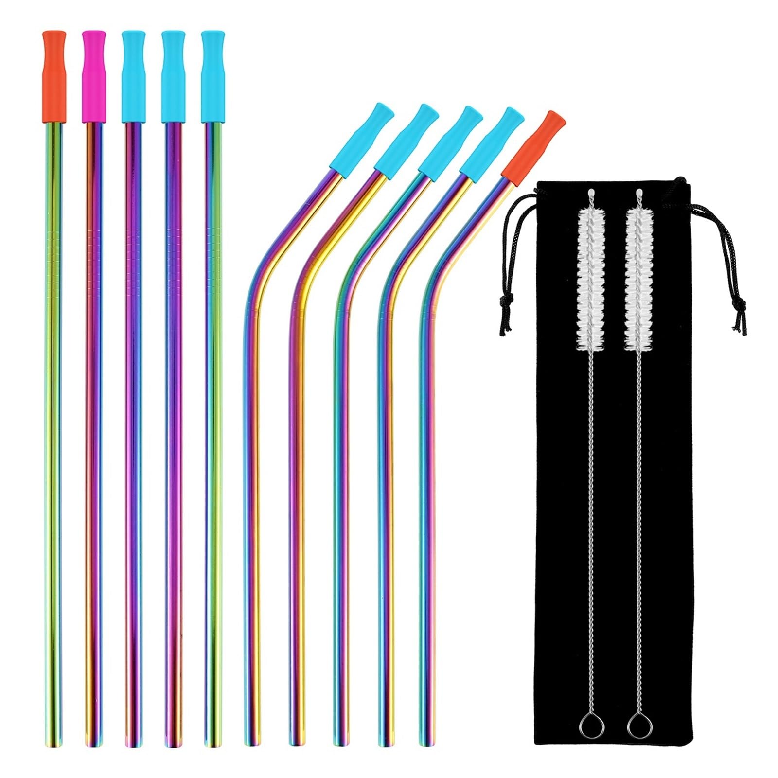 Strohhalme Edelstahl-Strohhalme, Wiederverwendbare Trinkhalme, Bunte Strohhalme, Metal, Passend For 16/20-oz-Becher Für Smoothie(50pcs)