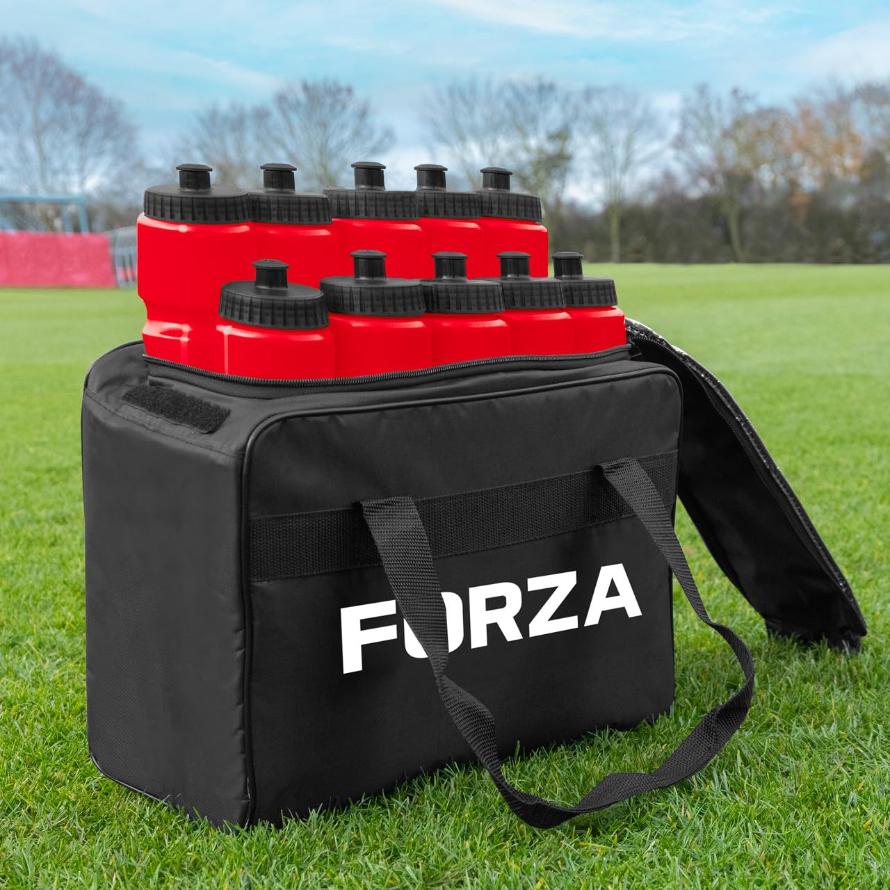 FORZA 10 Water Bottles (750ml) & Carry Bag Set │ 10x Bottle Capacity │Must Have Travel Essentials (Red) — image 1