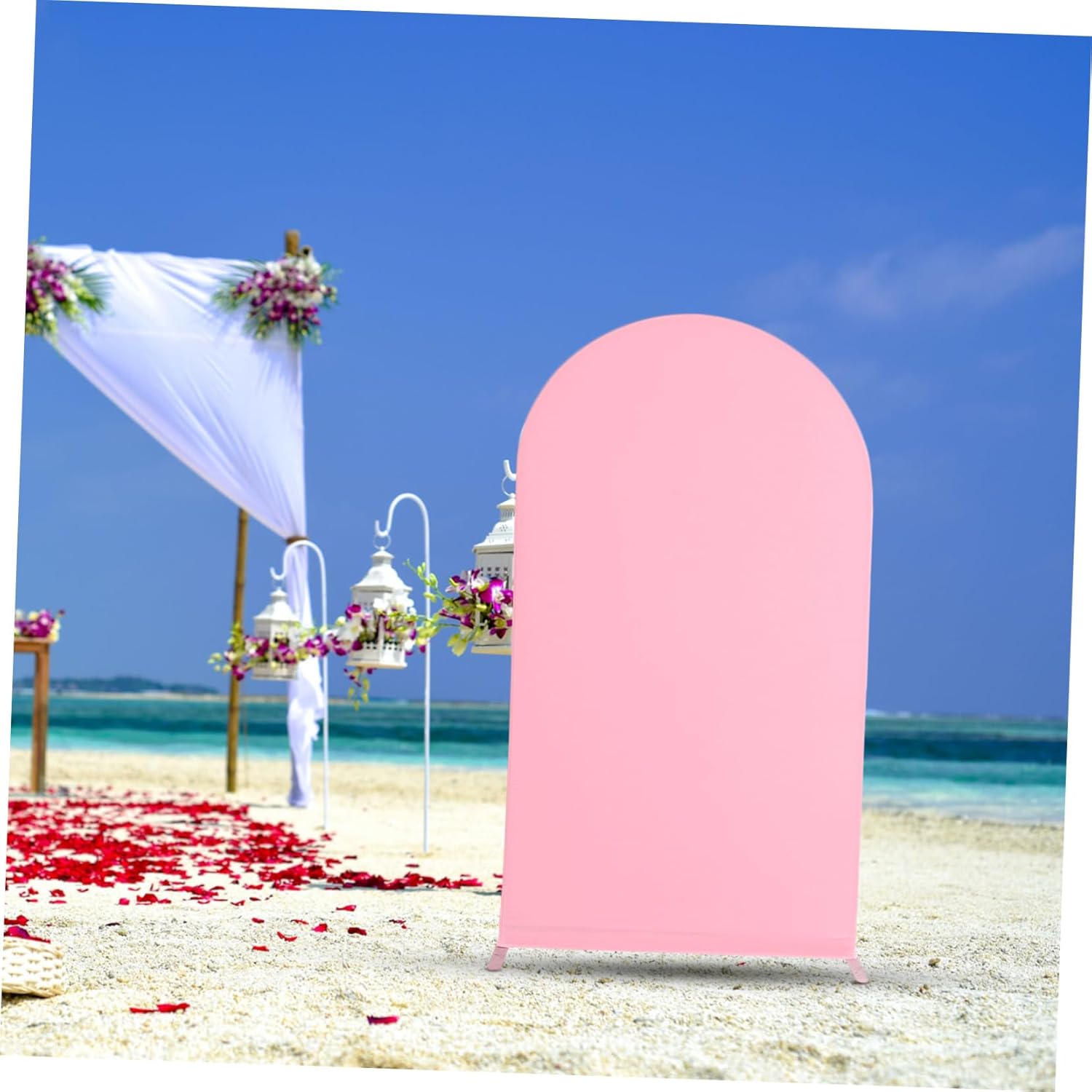 PRETYZOOM Elegant Spandex Wedding Arch Bracket Cloth Backdrop Sleeve for Ceremony Decoration for Weddings and Birthday Parties
