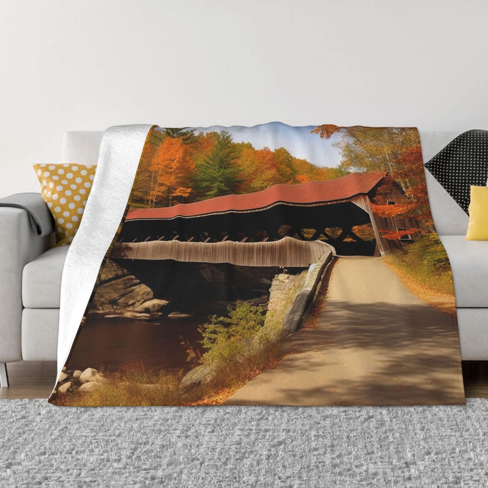 Couverture de pont et jetés en micro-polaire flanelle 127 x 101,6 cm